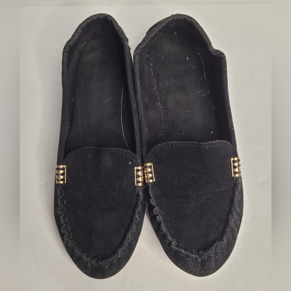 Black moccasin-style loafers size 10.  295